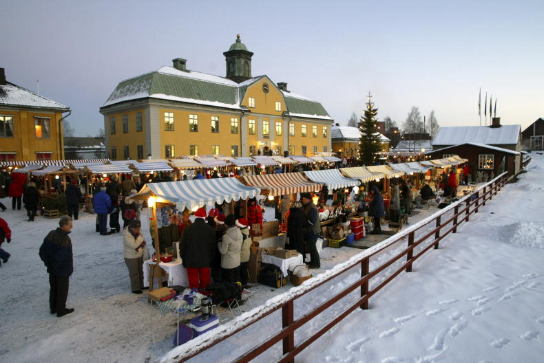 Weihnachtsmarkt an der Kupfergrube in Falun