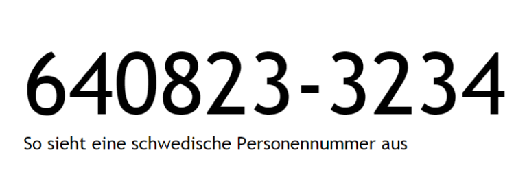 Die schwedische Personennummer („personnummer“)