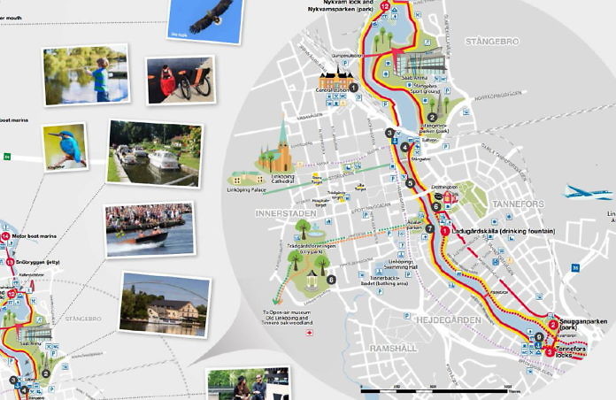 Tipp für Linköping-Besucher: Tolle neue Karte Kinda Kanal/Stångån